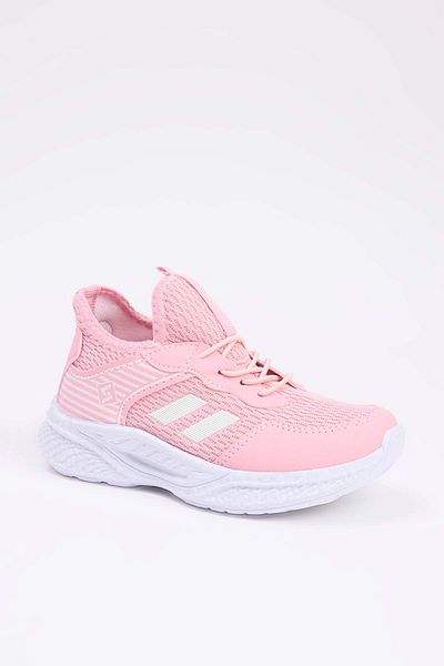 TRENDYOL SHOES Pink Easy Wear Rubber Laced Light Sole Small/Large Girls' Sports Shoes Takaw26Sn00000
