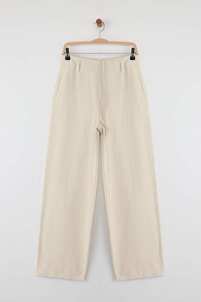 Trendyol Collection Ecru Pocket Detailed High Waist Barrel Baggy Jeans Twoaw26Je00015