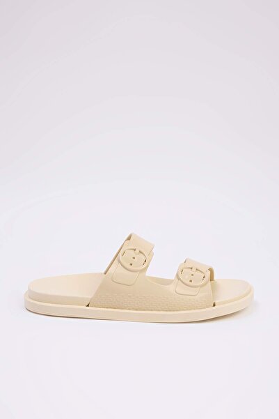 TRENDYOL SHOES Stone Double Striped Buckle Detailed Women's Slippers Takss25Te00060
