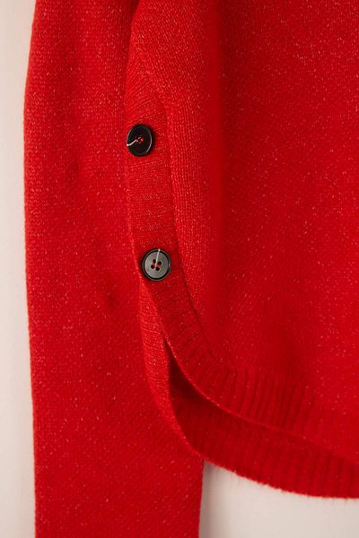Trendyol Collection Red Wide Fit Soft Textured Button Detailed Knitwear Sweater Twoaw26Kz00098