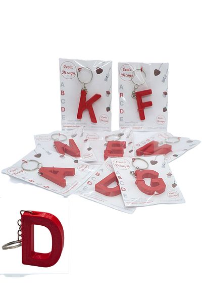 CEVİZ DİZAYN Walnut Design D Letter - Letter Keychains