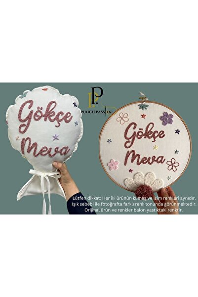 punch passion İsimli Bebek Kapı Süsü Ve Takı Yastığı Takımı (İÇ DOLGULU-BALON...