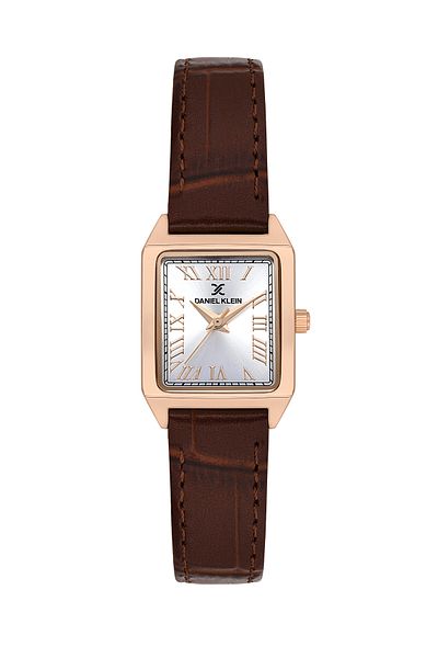 Daniel Klein Dkf.2315A - New Trend Case Brown Leather with Rose Gold Strap Women's Watch