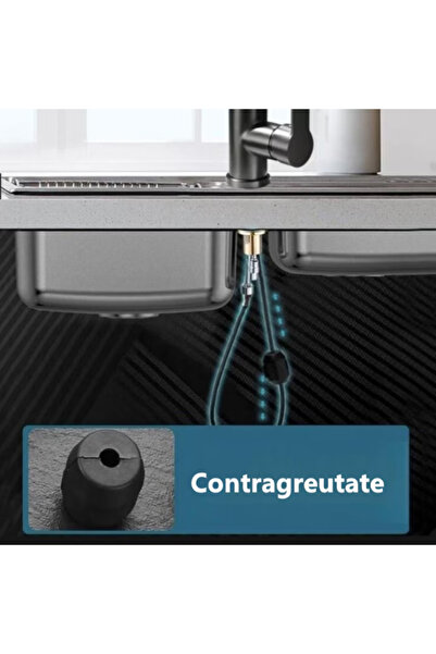 TrioStore Premium Kitchen Sink Faucet, Pull-out Nozzle With 70 Cm Hose, Ceramic Cartridge