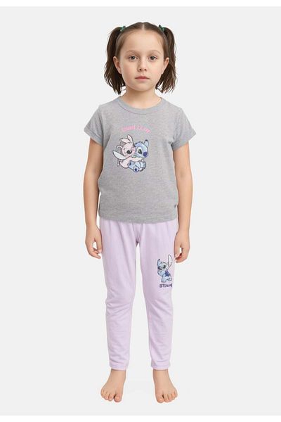 Disney Kids Girl 2 Pcs Graphic Print Top And Bottom Pajama Set, Multicolor