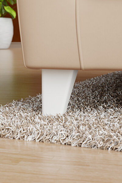 wooden lane studio Riva Tekli 10 cm Beyaz – Konik Köşeli – Mobilya Ayağı Kolt...