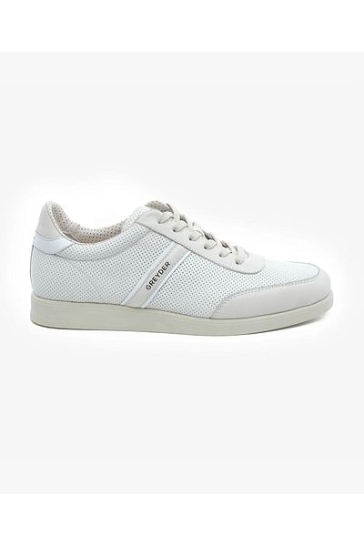 Greyder Ανδρικά παπούτσια sneaker από γνήσιο λευκό δέρμα 5y1sa18462
