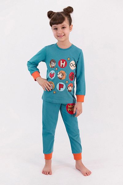 ROLY POLY Set de pijamale pentru fete Dark Petrol cu licență L1413-c