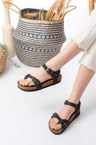 W MAX WM Günlük Terlik - Ortopedik Tabanlı Terlik Çift Bantlı Tokalı Günlük Rahat Ev & Dışarı Terliği