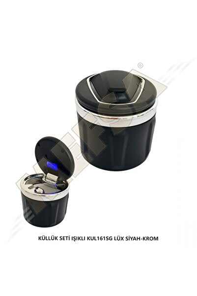 SS Oto Porselen Yanmaz Koku Geçirmez Işıklı Lüx Oto Küllük Dumansız Kapaklı S...