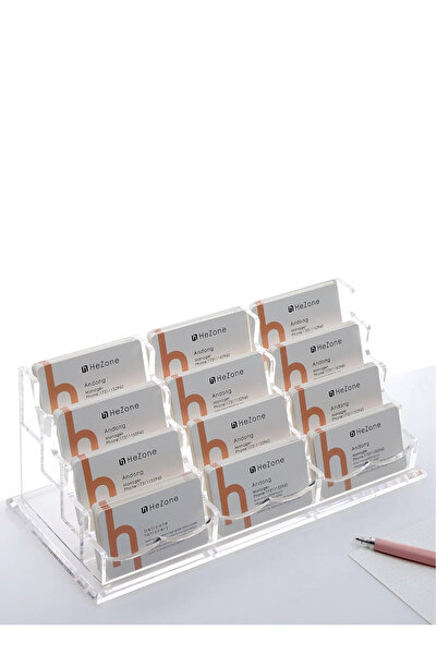 SMARTPOINTS Business Card Holder Display for Desk, 12 Slot 4 Tier Multiple-Cl...