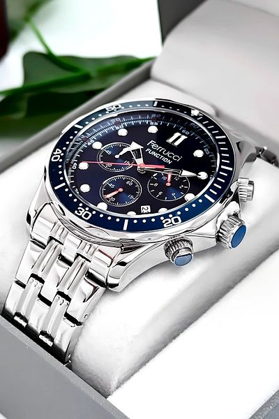 Ferrucci Function Men's Wristwatch Steel Band & Case 3 Atm Bracelet Gift Zmfer088