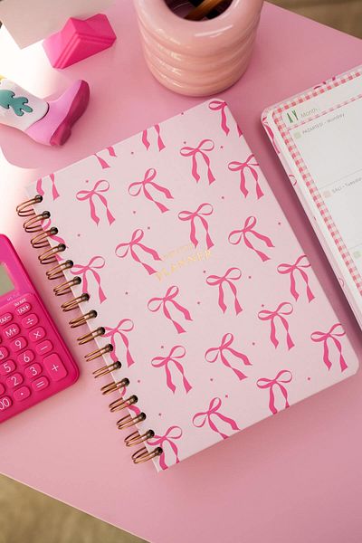 Matt Notebook A5 Spiral Unlimited Planner Agenda με κίνητρα Ροζ φιόγκο