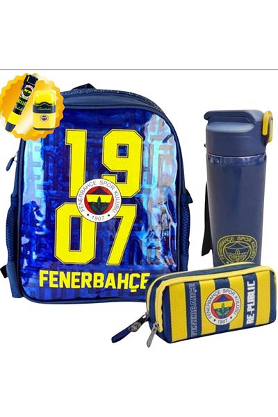 Fenerbahçe Licensed Kindergarten Bag, Double Eyed Pen Bag - Steel Flask 500 ml Gift