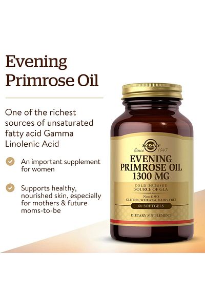 Solgar Evening Primrose Oil 1300 Mg, 60 Softgels, Support For Women With Pms