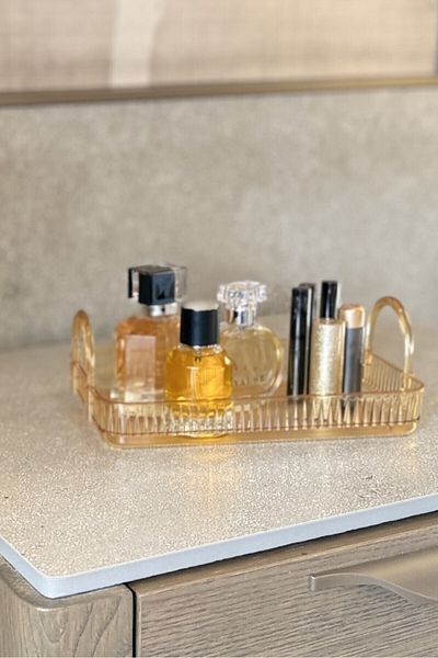 UNIQUE ME Makeup Organizeri Cosmetic Accessory Organizer Ράφι μπάνιου Amber Yellow (ΑΝΘΕΚΤΙΚΟ ΠΟΛΥΚΑΡΒΟΝΑΤΟ)