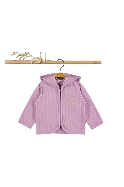 Babexi Report Hooded Combed Cardigan Lilac
