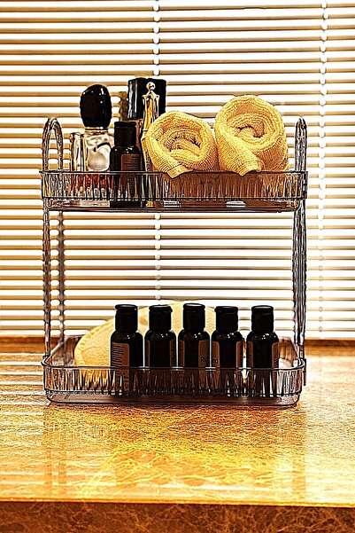 UNIQUE ME 2 Tier Bathroom Organizer Organizer Bathroom Shelf Stone