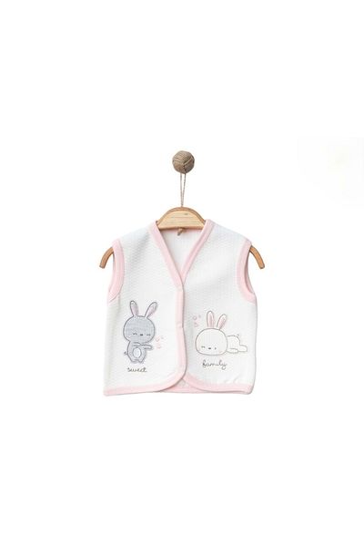 Babexi Sweet Family Quilted Vest Ecru