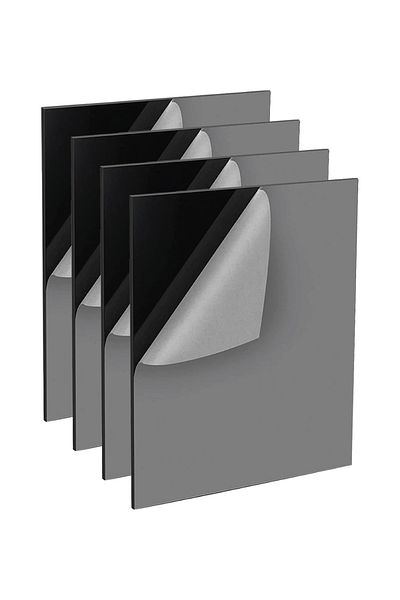 SMARTPOINTS Pack of 4 Acrylic Sheets Acrylic Glass Black Plate A3 1 mm Thick Acrylic Panels