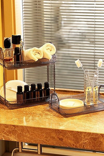 UNIQUE ME Organizer Μπάνιου Organizer Ράφι Μπάνιου Smoke Grey Σετ