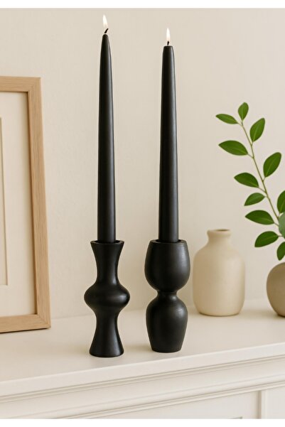 mebaconcept Doğal Ahşap Şamdan Seti 12.5cm & 12.5 , El Yapımı, Rustik Dekorat...