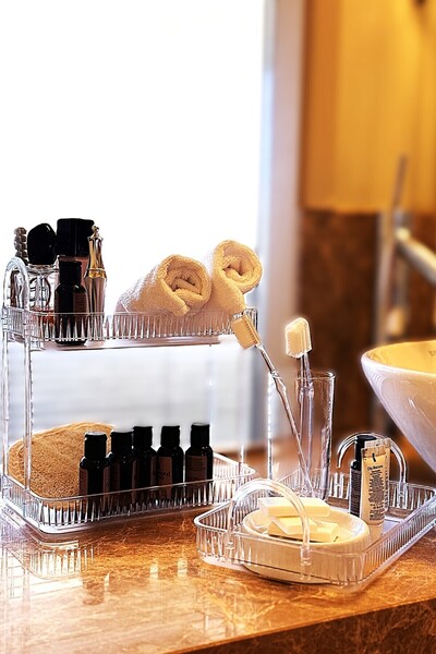 UNIQUE ME Bathroom Organizer Organizer Bathroom Shelf Transparent Set