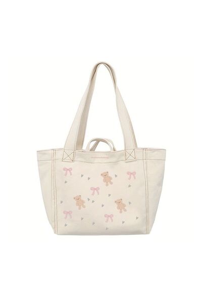 mononoke Ayıcık Desen Bez Çanta