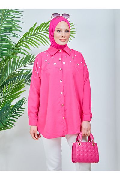SAHRA BUTİK Φούξια Μεταλλικό Δαχτυλίδι Τονίκ - SAHRA BUTIK