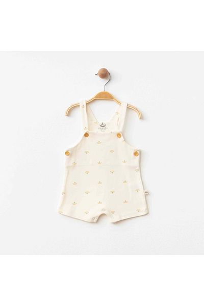 ESLENZA Flowered Strap Short Salopet Ecru