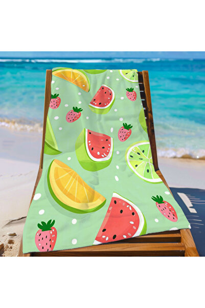 Piloji منشفة شاطئ صيفية منقوشة - منشفة حمام - منشفة بحر 75x150 سم