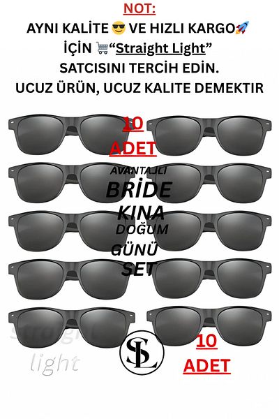 Straight Light Groom Groom Black Sunglasses 10-Piece Super Deal Set Engagement Bride Kina after Birthday Party