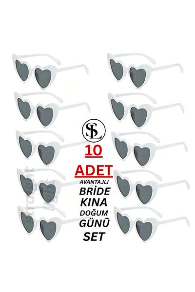 Straight Light Hearted Bride Bridesmaid Sunglasses Set of 10 White Wedding Engagement Bride Henna after Birthday Party