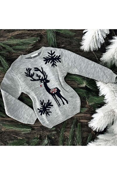 Erceylan Pulover GEYİKLİ Gri