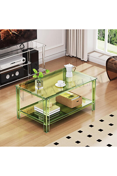 TUVA REKLAM Tuva Reklam Şeffaf Pleksi Dört Ayaklı Modern Orta Sehpa Salon Komodin (Çoklu Renk Sçnk./MONTAJLIDIR)