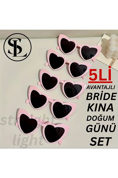 Straight Light Hearted Bride Bridesmaid Bride Sunglasses Set of 5 Pink Wedding Engagement Bride Henna after Birthday Party