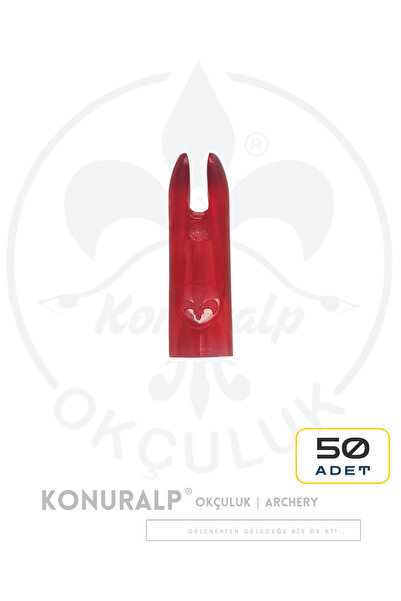 KONURALP OKÇULUK Geleneksel Ok Arkalığı (GEZ) - Kırmızı - 50 Adet -