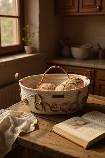 Zuviel Deco Handmade صندوق خبز مصنوع يدويًا من الخوص مقاس 33 × 10 مع غطاء، سل...