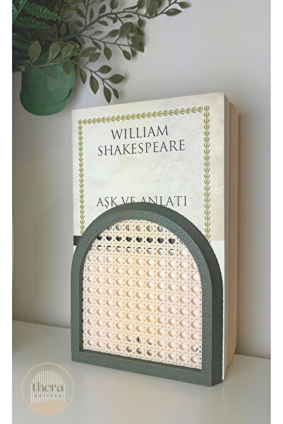 Thera Bottega Rattan Görünümlü Plastik Raf / Kitap Dekoru, Kitap Tutucu / 1 A...