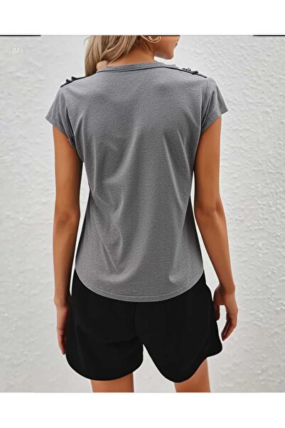 Cuyka Women's Hürrem Fabric Summer Shorts with Elastic Waist and Button Detail