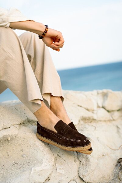 by selvi Lukka Shoes Мъжки мокасини от естествена кожа и велур в цвят розово-горчив кафе