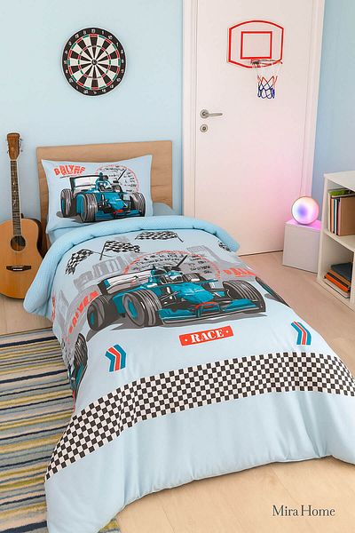 Mira Home Комплект завивки за едно момче, детски, състезателен