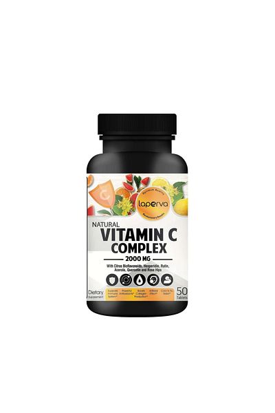 Laperva Natural Vitamin C Complex, 2000 Mg, 50 Tablets,support And Strengthen Immune Health.