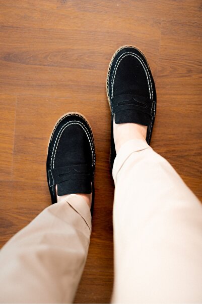 by selvi Lukka Shoes Чорні чоловічі лофери з натуральної шкіри та замші Rose