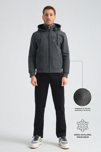 Shooter Ανδρική αθλητική φόρμα Premium Anthracite Winter με κανονική κουκούλα