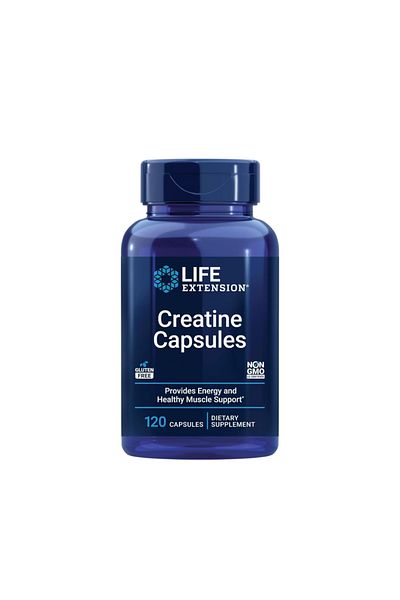 Life Extension Creatine Capsules Creatine Monohydrate And Vitamin C - 120 Capsules