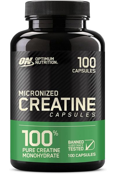 Optimum Nutrition Micronized Creatine Capsules, 100 Capsules, Pure Creatine Monohydrate