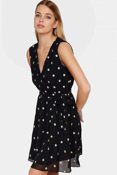 PayBuy Chiffon Mini Dress V-Neck Floral Print Lined Summer Casual Durable Material Perfect Fit