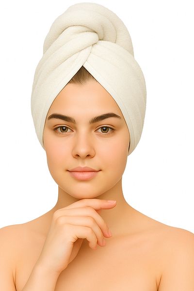 embays collection Button Elastic Hair Towel, Hair Cap, Makeup Cap, Facial Care Towel, Hair Drying after Bath