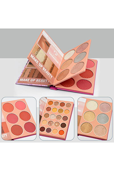 LOVEME BEAUTY طقم مكياج ميني احمر خدود + ظل عيون + اضاءة 32 لون من لافمي بيوتي...